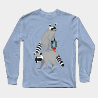 Raccoons Deck The Door Before The Christmas Long Sleeve T-Shirt